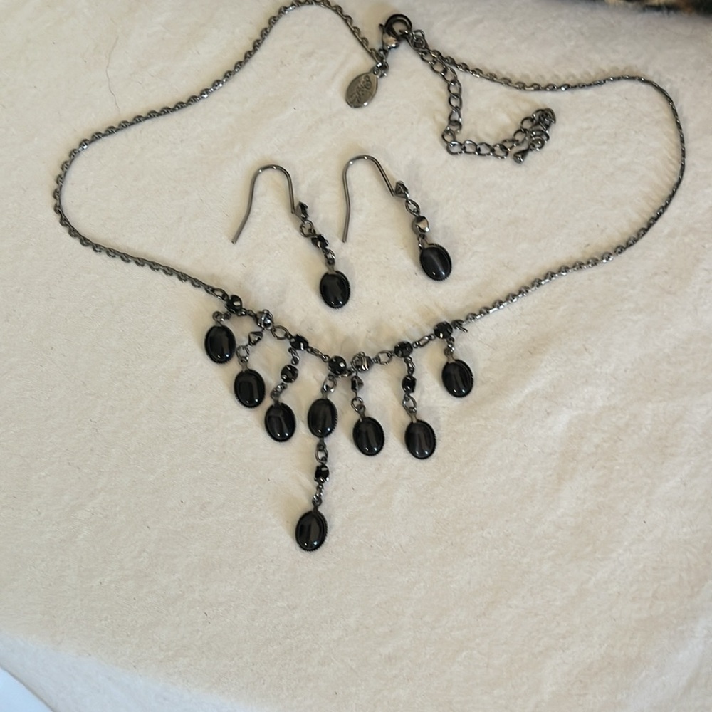 Park Lane gun metal necklace and earrings
